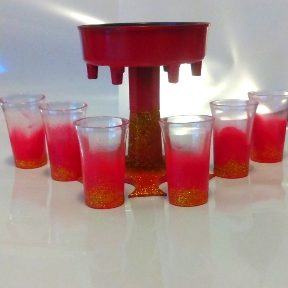 Red and gold 6 Shot shot dispenser